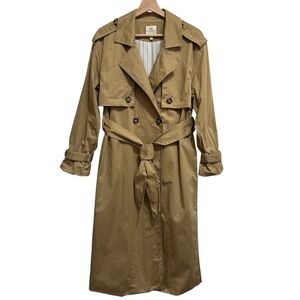 Favorite Daughter Trench Coat Women Small Double Breasted Belted Classic Old Mon